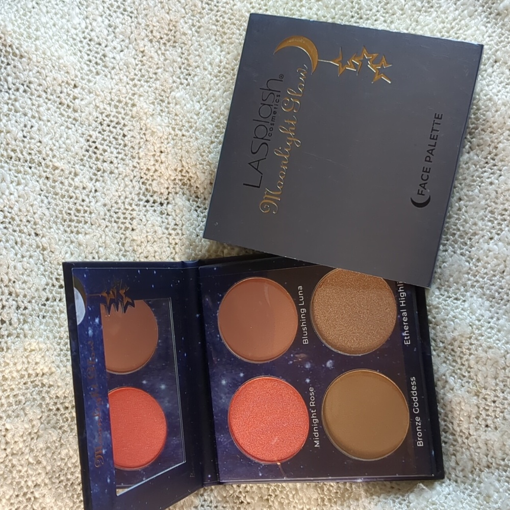 LASplash Cosmetics Moonlight Glow Face Palette in Moon, 2.8g x4 = 11.2 g…